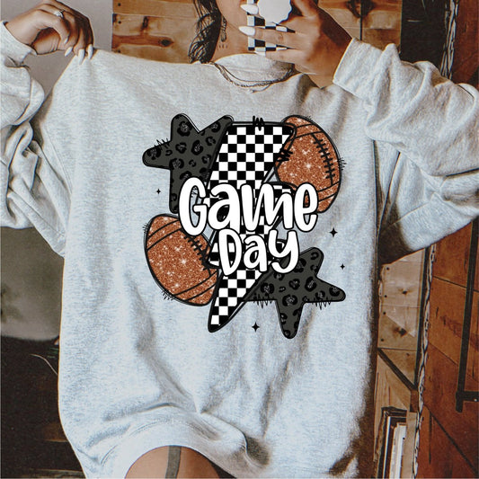 Football Game Day Faux Glitter DTF Transfer - PrintPony™