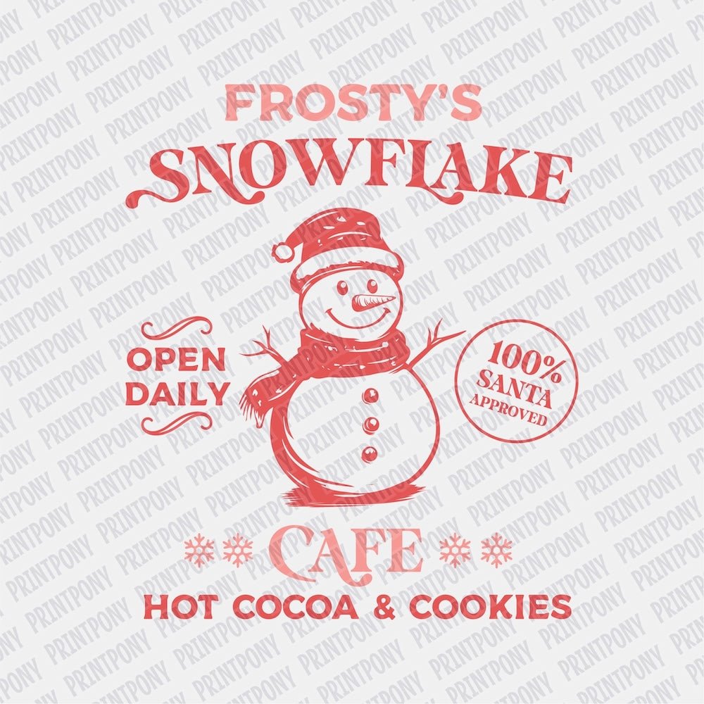 Frosty's Snowflake Cafe DTF transfer - Print Pony‚Ñ¢