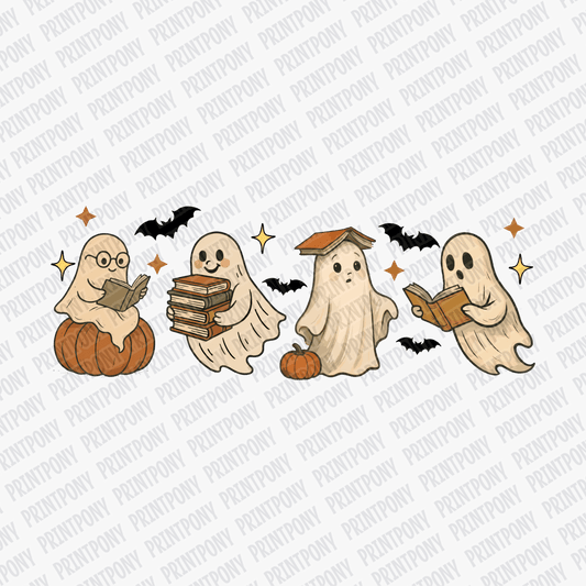 Ghosts Reading Books Halloween DTF Transfer - PrintPony™
