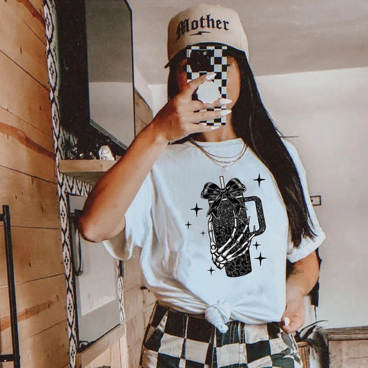 Glitter Skeleton Tumbler DTF transfer - PrintPony