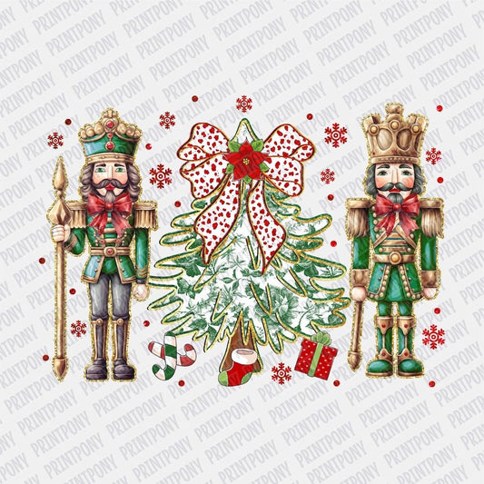 Green Floral Nutcracker DTF transfer - Print Pony‚Ñ¢
