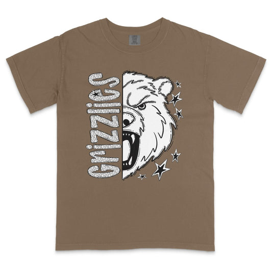 Grizzlies Mascot Dotted Design DTF Transfer - PrintPony™