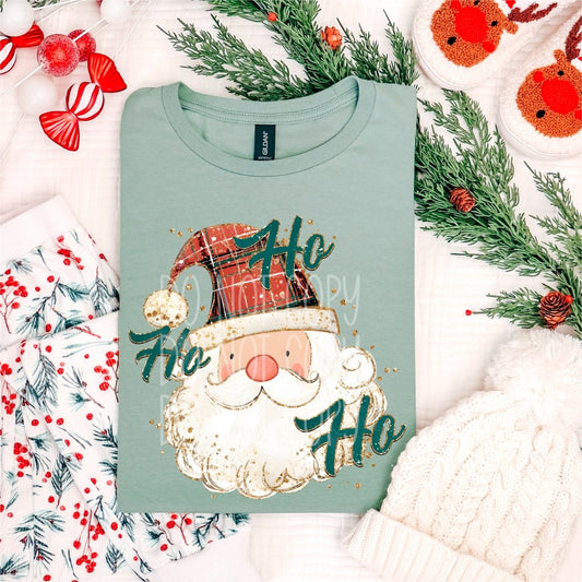 Ho Ho Ho Plaid Santa DTF transfer - PrintPony