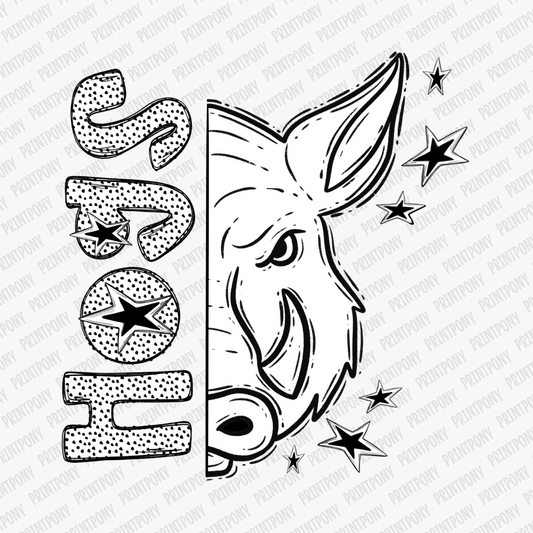 Hogs Mascot Dotted Design DTF Transfer - PrintPony™
