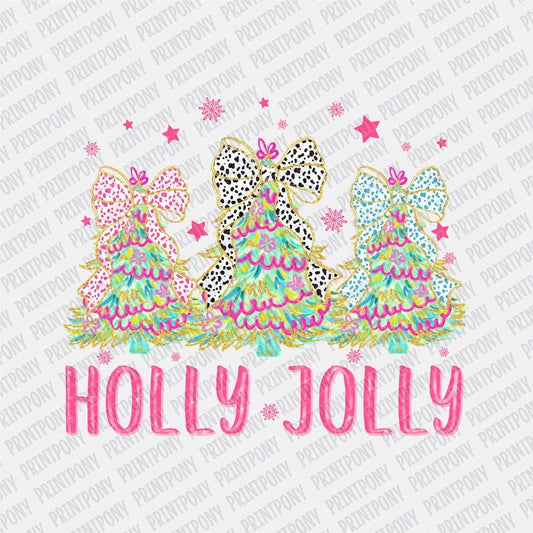 Holly Jolly Coquette DTF transfer - PrintPony