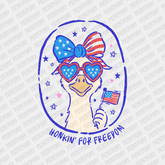 Honkin for Freedom Patriotic DTF transfer - PrintPony
