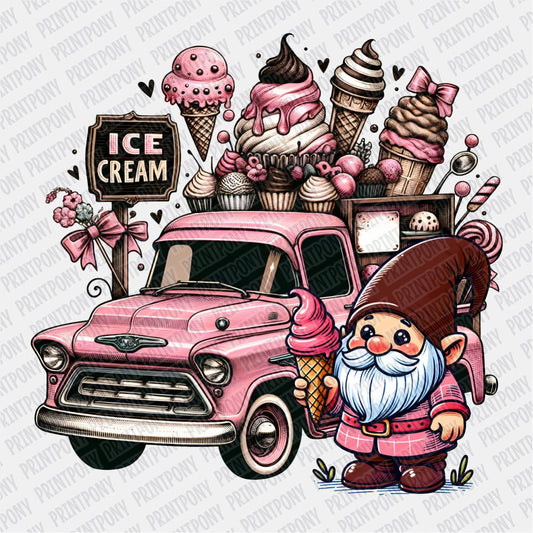 Ice Cream Truck Gnome DTF Transfer - PrintPony