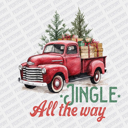 Jingle all the way Truck DTF transfer - PrintPony