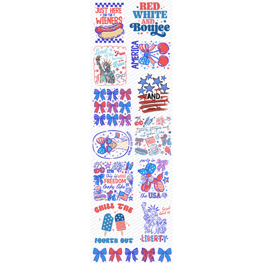 Land of the Free Premade Gang Sheet - DTF Transfer 22.5" X 72" - PrintPony