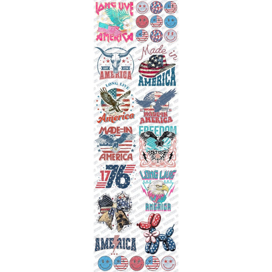 Made in America, patriotic Gang Sheet (22.5" x 72") - PrintPony