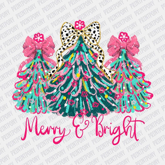 Merry and Bright Coquette DTF transfer - PrintPony