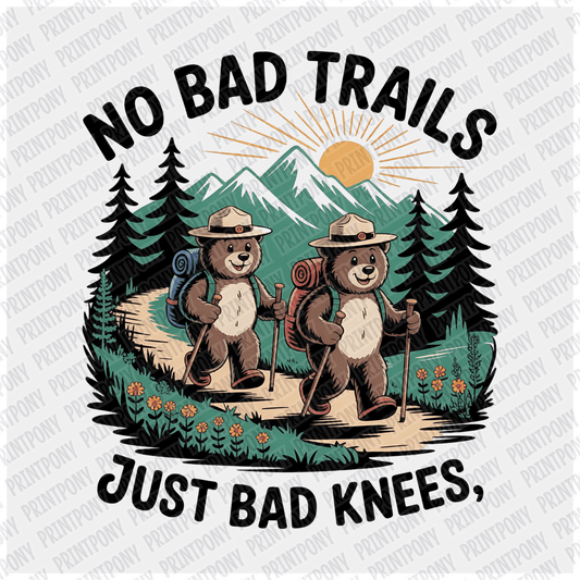 No Bad Trails, Just Bad Knees - DTF Transfer - PrintPony