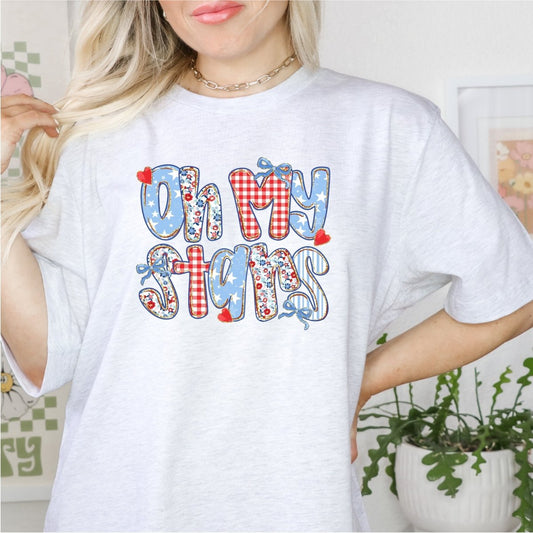 Oh My Stars Patriotic DTF transfer - PrintPony