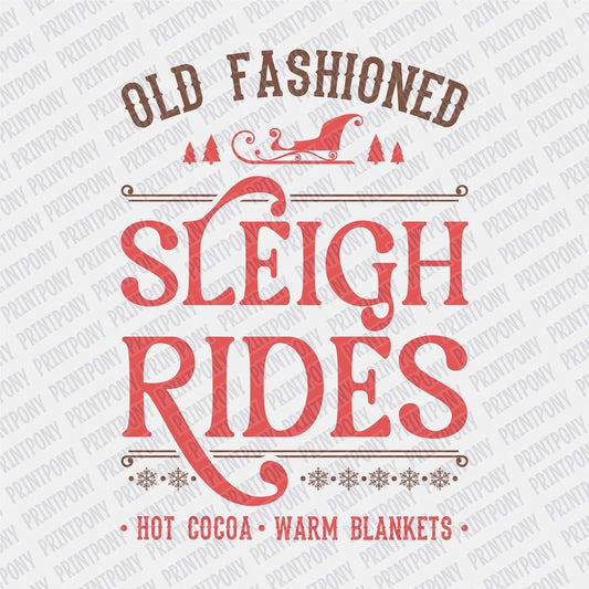 Old Fashioned Sleigh Rides DTF transfer - Print Pony‚Ñ¢