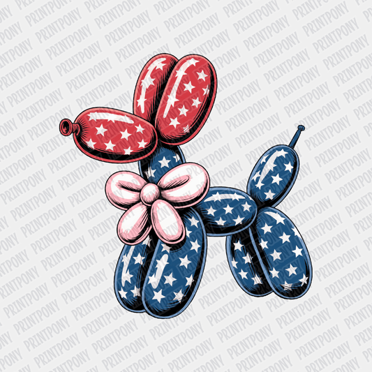 Patriotic Ballon Dog DTF transfer - PrintPony