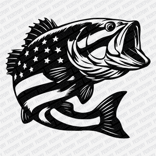 Patriotic Bass DTF Transfer - PrintPony®