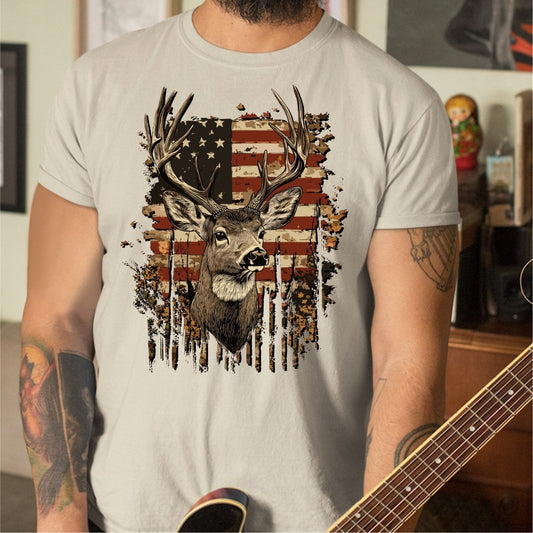 Patriotic Buck – American Flag DTF Transfer - PrintPony®
