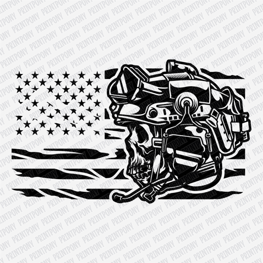 Patriotic Soldier & US Flag DTF Transfer - PrintPony®