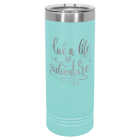 Personalized Custom Engraved 22 oz. Powder - Coated Skinny Tumblers - Print Pony™
