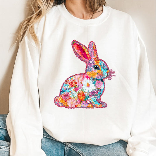 Pink Floral Coquette Rabbit DTF transfer - PrintPony