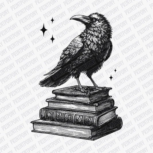 Raven and Books - DTF Transfer - PrintPony®