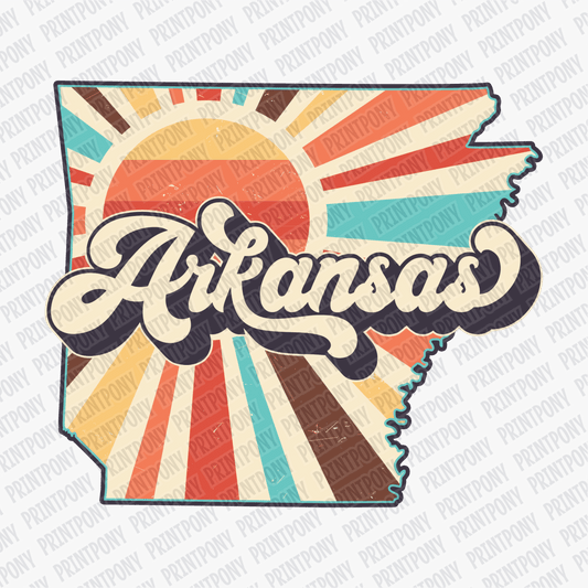 Retro Arkansas State DTF Transfer - Ready to Press - PrintPony®