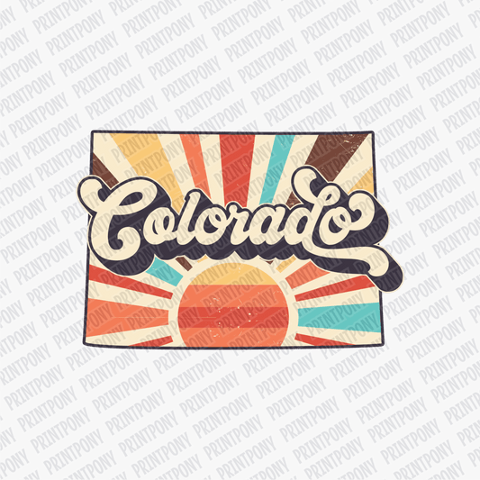 Retro Colorado State DTF Transfer - Ready to Press - PrintPony®