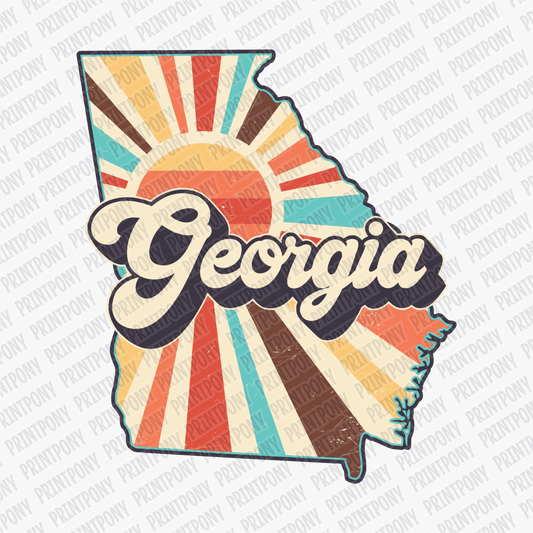 Retro Georgia State DTF Transfer - Ready to Press - PrintPony®
