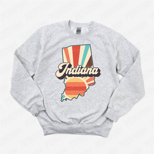 Retro Indiana State DTF Transfer - Ready to Press - PrintPony®