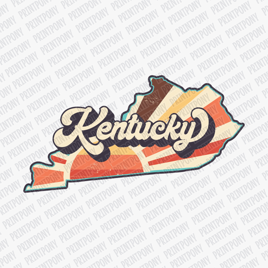Retro Kentucky State DTF Transfer - Ready to Press - PrintPony®