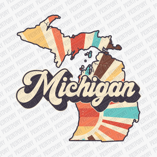 Retro Michigan State DTF Transfer - Ready to Press - PrintPony®