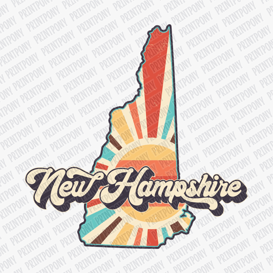 Retro New Hampshire State DTF Transfer - Ready to Press - PrintPony®