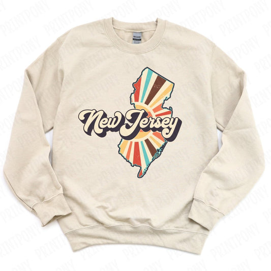 Retro New Jersey State DTF Transfer - Ready to Press - PrintPony®