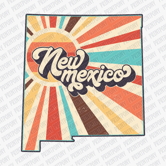 Retro New Mexico State DTF Transfer - Ready to Press - PrintPony®