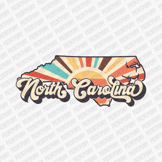 Retro North Carolina State DTF Transfer - Ready to Press - PrintPony®