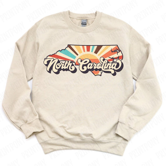 Retro North Carolina State DTF Transfer - Ready to Press - PrintPony®