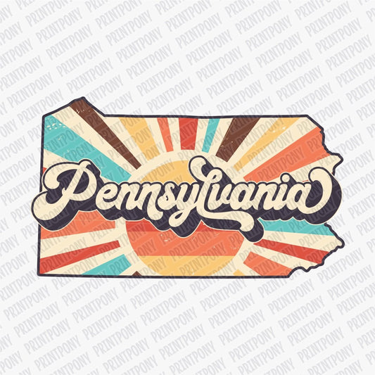 Retro Pennsylvania State DTF Transfer - Ready to Press - PrintPony®