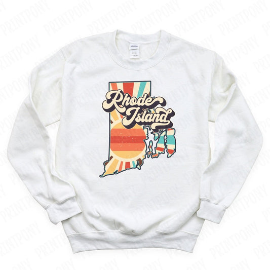 Retro Rhode Island State DTF Transfer - Ready to Press - PrintPony®