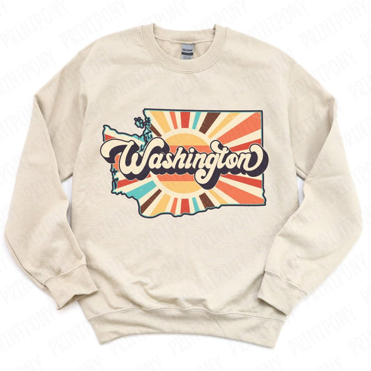 Retro Washington State DTF Transfer - Ready to Press - PrintPony®