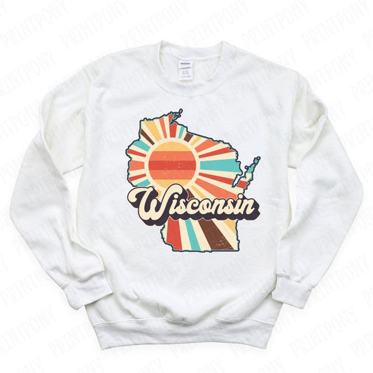 Retro Wisconsin State DTF Transfer - Ready to Press - PrintPony®