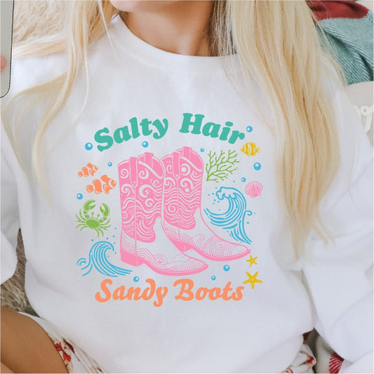 Salty Hair, Sandy Boots - DTF transfer - PrintPony