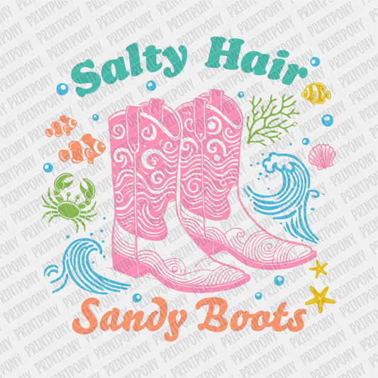 Salty Hair, Sandy Boots - DTF transfer - PrintPony