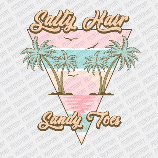 Salty Hair, Sandy Toes - DTF transfer - PrintPony