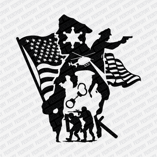 Service & Sacrifice, Patriotic Police DTF Transfer - PrintPony