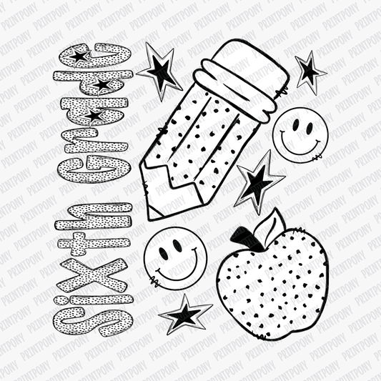 Sixth Grade Dotted DTF transfer - PrintPony™