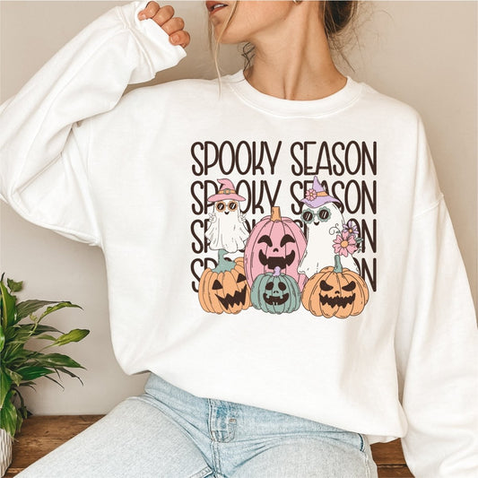 Spooky Season Ghost and Pumpkins Halloween DTF Transfer - PrintPony™