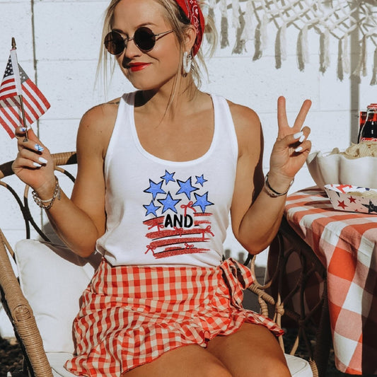 Stars and Stripes faux glitter - DTF Transfer - PrintPony