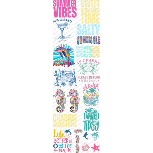 Summertime Premade DTF Gang Sheet (22.5" x 72") - PrintPony