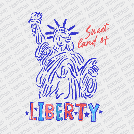 Sweet Land of Liberty Patriotic DTF transfer - PrintPony
