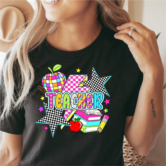 Teacher Bright Checkered DTF Transfer - PrintPony®